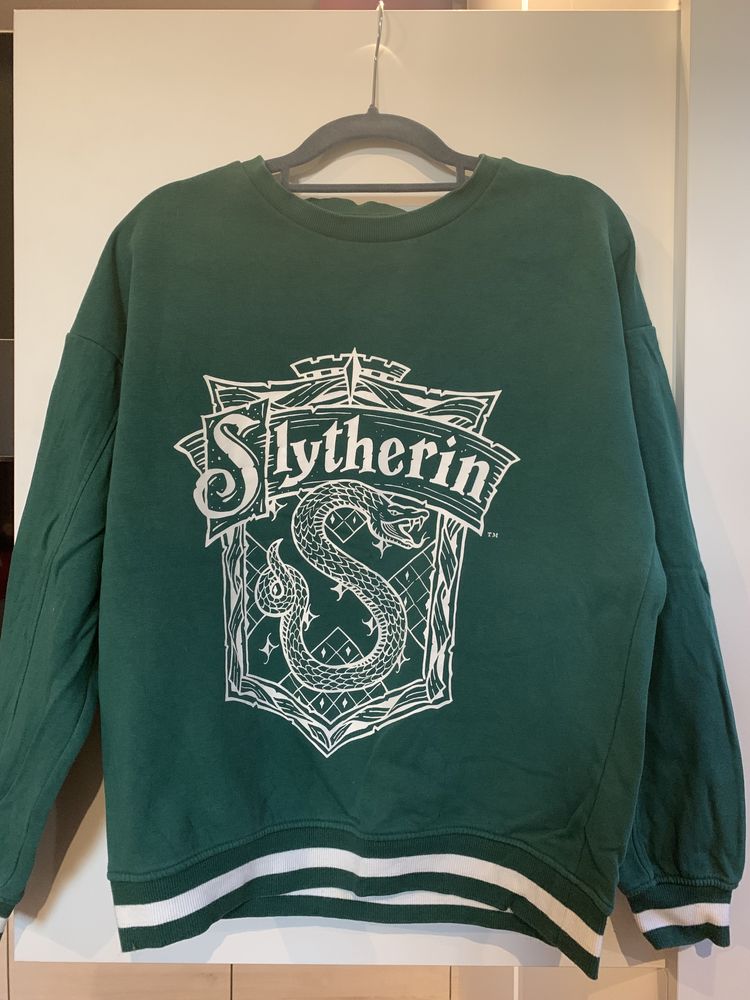 Bluza bez kaptura z motywem „Sliterin” z serii „Harry potter”