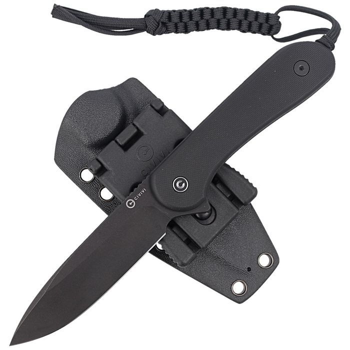Nóż Civivi Elementum Fixed Tactical Black G10, Black Stonewashed D2