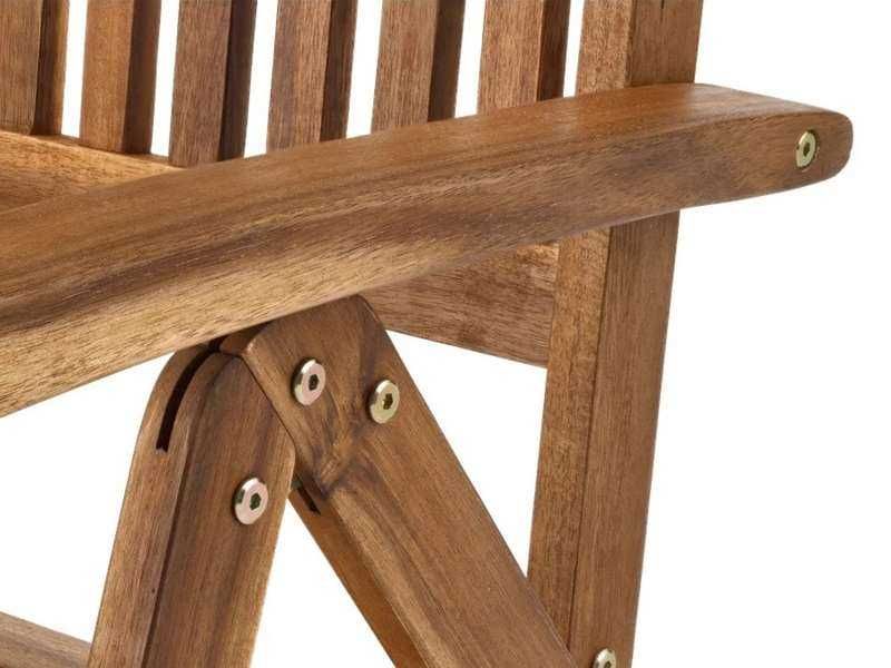 Krzesło ogrodowe składane z drewna akacjowego z regulowanym oparciem