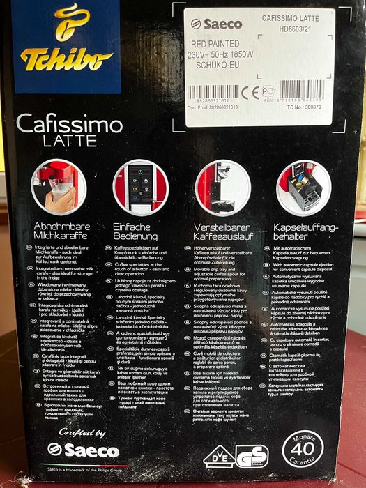 Ekspres do kawy (Saeco Cafissimo Latte Rosso - Tchibo)