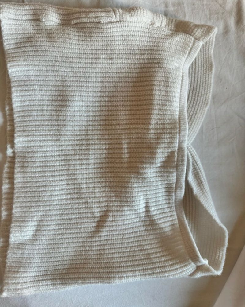 Conjunto se dois tops sem alças de lã- azul e branco