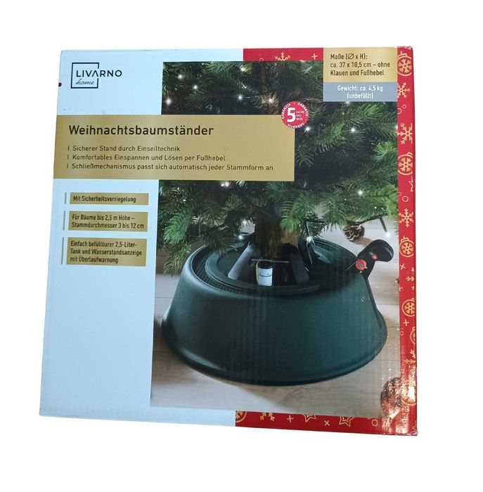 Stojak na choinkę z blokadą Livarno Home | Stabilny, z pojemnikiem