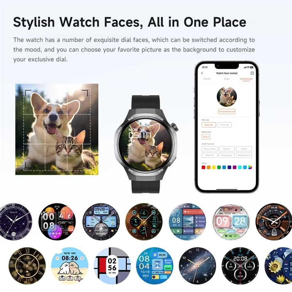 SmartWatch GT5 MAX 1,53 cala rozmowy menu PL