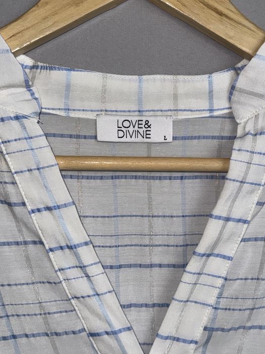 sukienka w kratę oversize falbany boho v-neck błyszcząca
