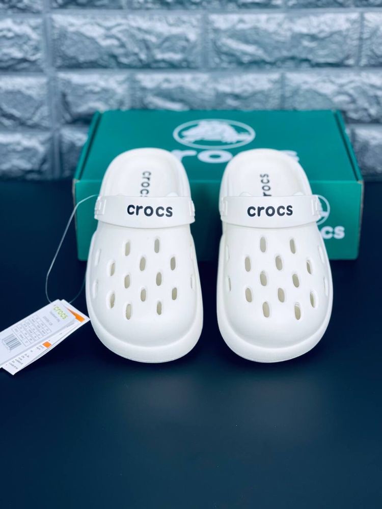 Crocs Шлепанцы женские Пляжные белые шлепки кроксы сабо тапочки Топ!