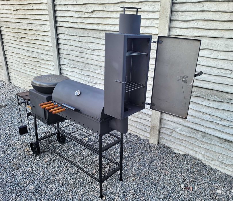 Мангал 4в1! 5 мм! Коптильня Барбекю Гриль с Крышкой, Печь под Казан