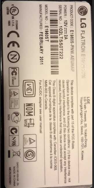 Monitor LG Flatron 19 polegadas