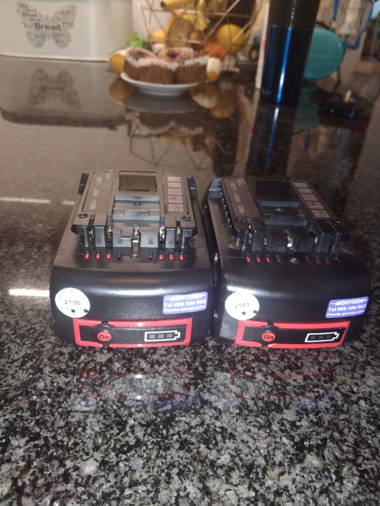 Nowe 2 Akumulatory- zamienniki Bosh 18 V 6Ah i druga 4Ah. nowe