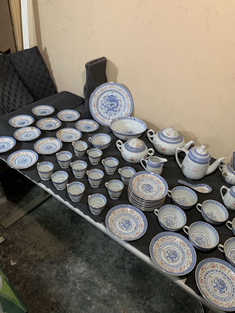 Serviço de Chá e Café Porcelana Louça Chinesa1960 c/Detalhes IMACULADO