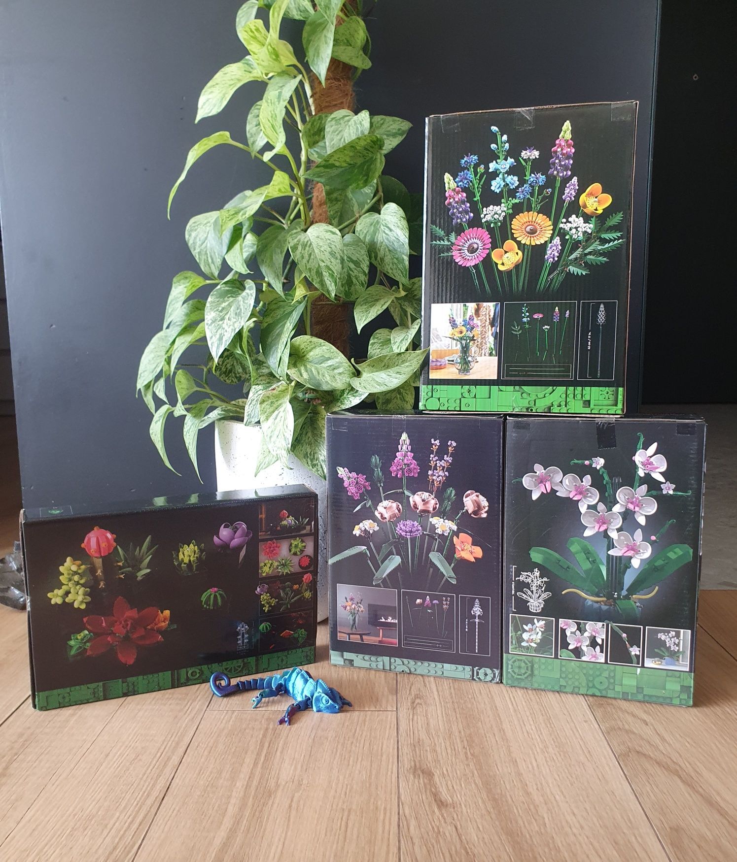 Komplet 4 klocki Botanicals orchidea bukiet polnych kwiatów sukulenty