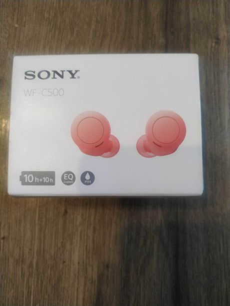 SONY WF-C500 piękne, różowe słuchawki