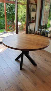 Stół dębowy okrągły z litego drewna średnica 125cm