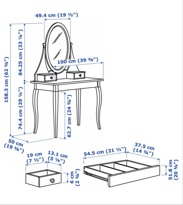 Toaletka hemnes ikea