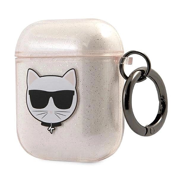 Etui Karl Lagerfeld Glitter Choupette na AirPods 1 / 2 - złote