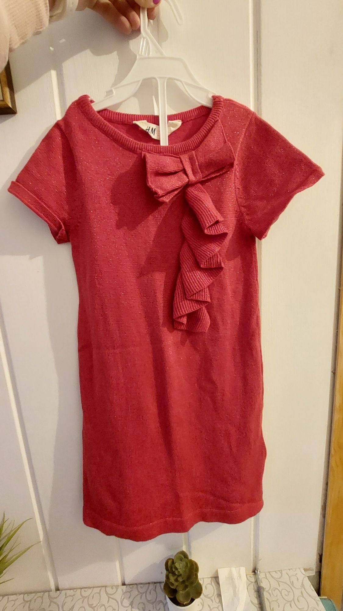 Sukienka dziewczęca 4-6 lat czerwona na Święta 110-116