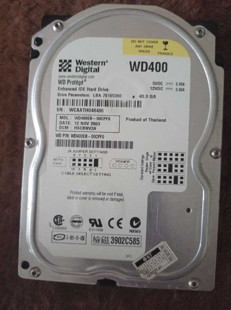 Жесткий диск Western Digital WD400EB-00CPF0 40GB 3.5″