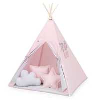 Namiot TIPI dla dzieci - kolor szaro - różowy
