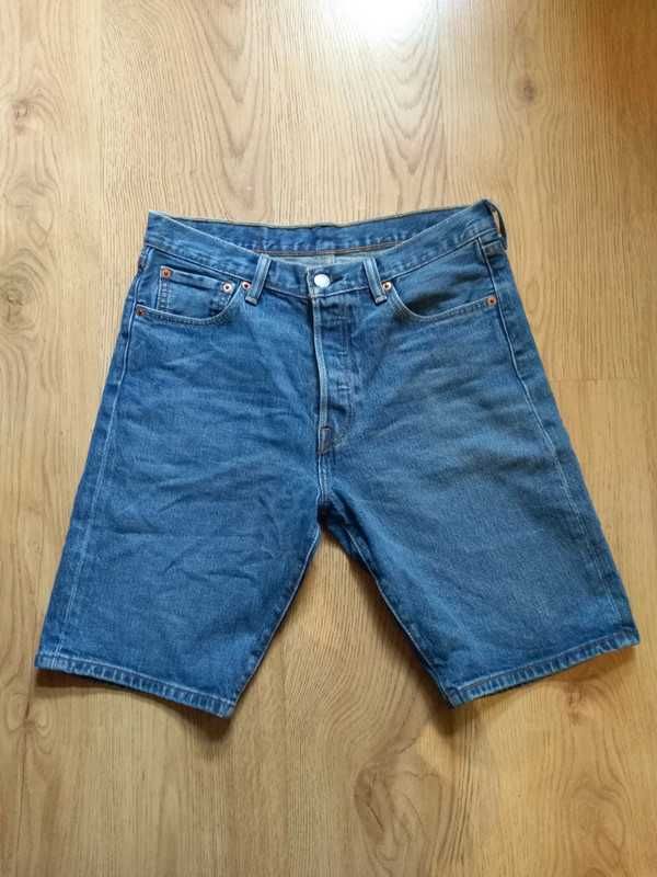 Levi's 501 S w30 XS/S niebieskie spodenki bermudy jeans denim dżins