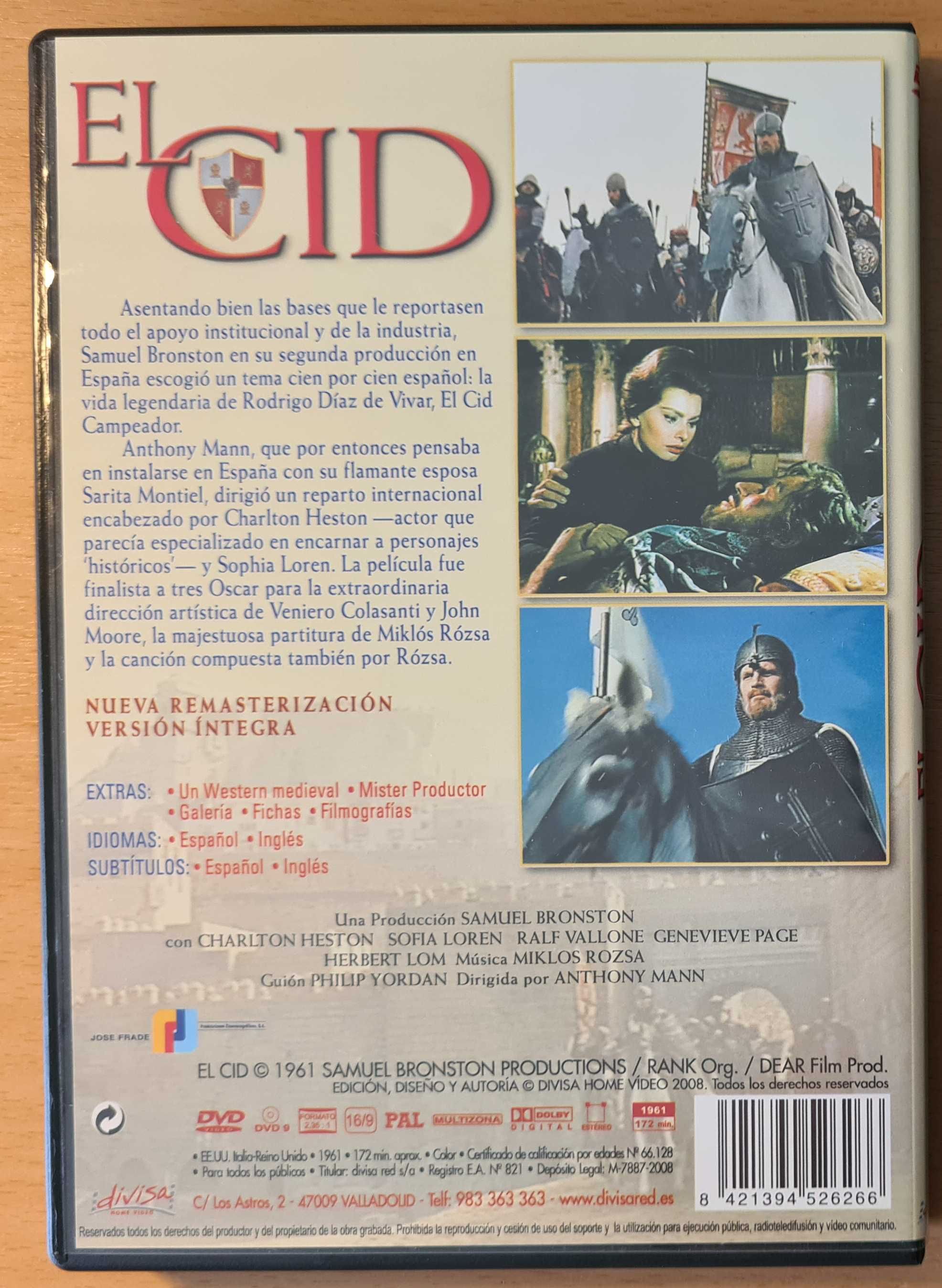 Filme em DVD "El Cid" com Charton Heston e Sofia Loren