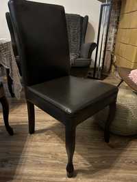 Krzesła skóra brązowe
