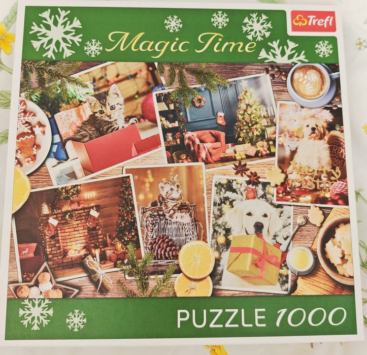 Nowe puzzle świąteczne psy koty 1000 Magic time