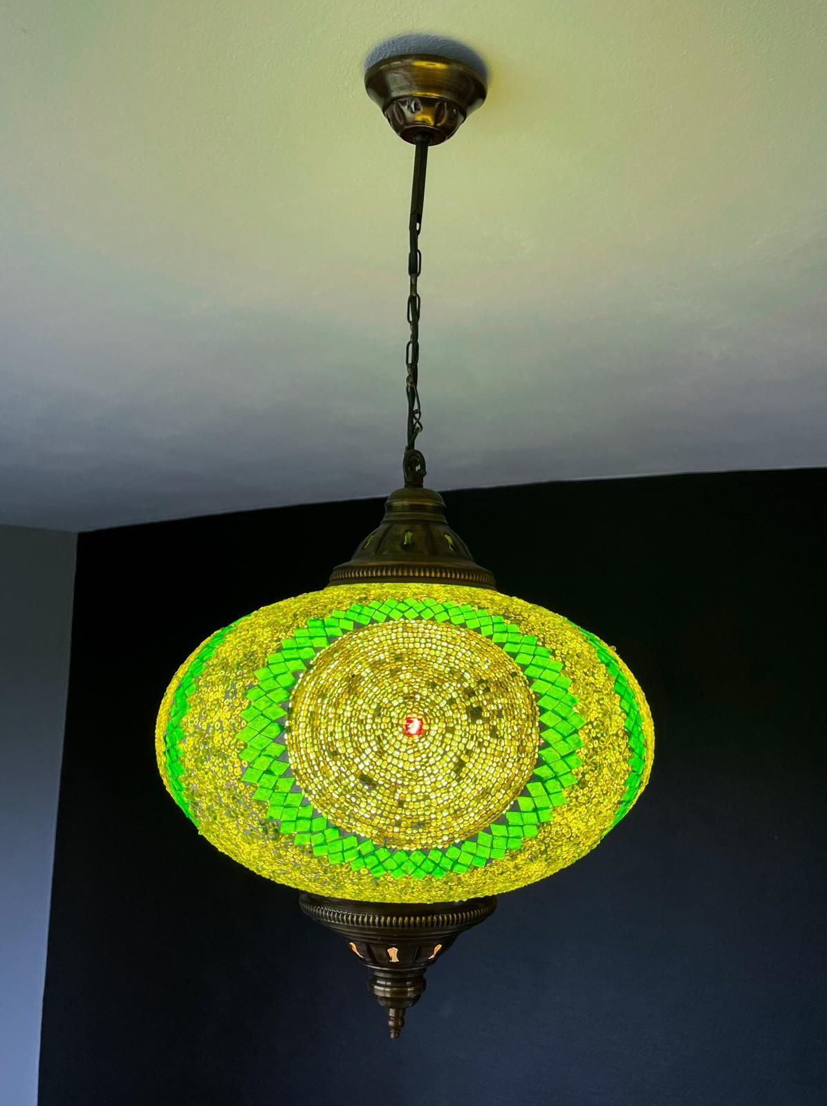 Żyrandol orientalny mozaikowy ręcznie robiony lampa sufitowa