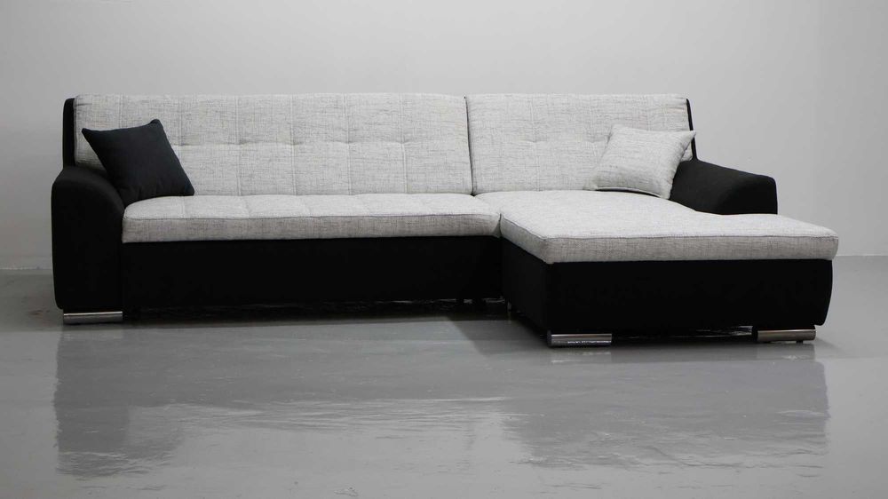 PRA DESIGN NAROŻNIK funkcja spania, rogówka, kanapa tkanina SZARA tkan