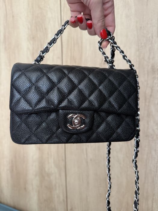 Сумка chanel Flap bag caviar leather, оригинал шанель