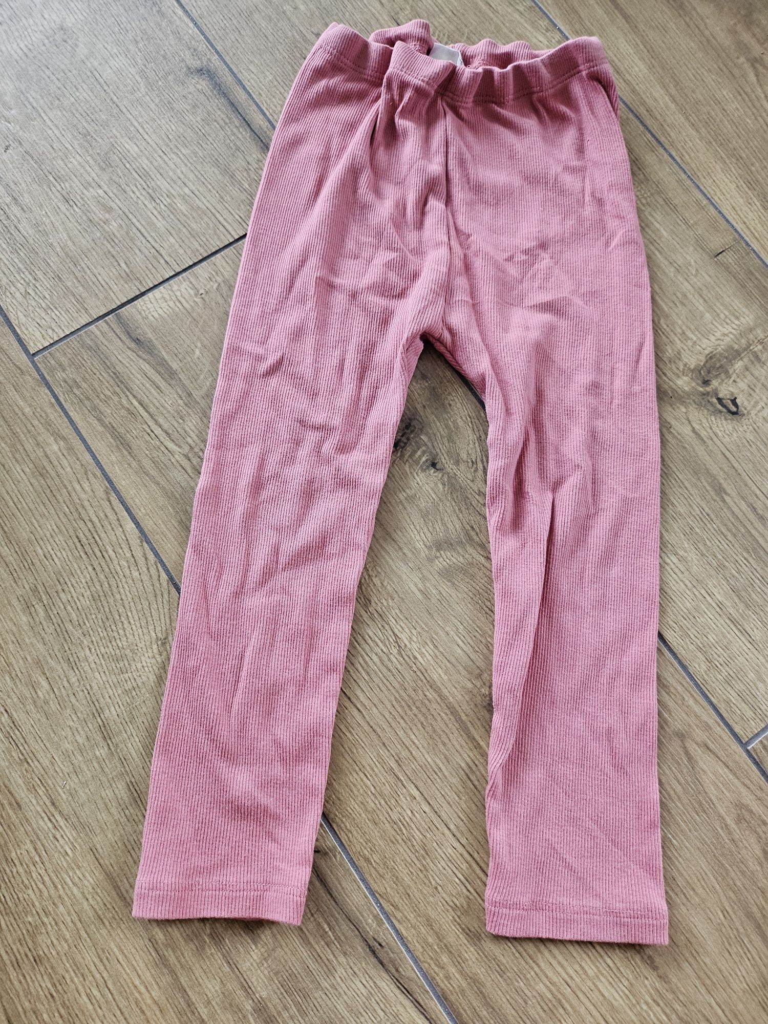 Legginsy dziecięce prążkowane prazek gladkie 98 gumeczka wszyta