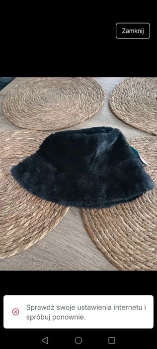 Kapelusz czarny zimowy Party Hat one się nowy
