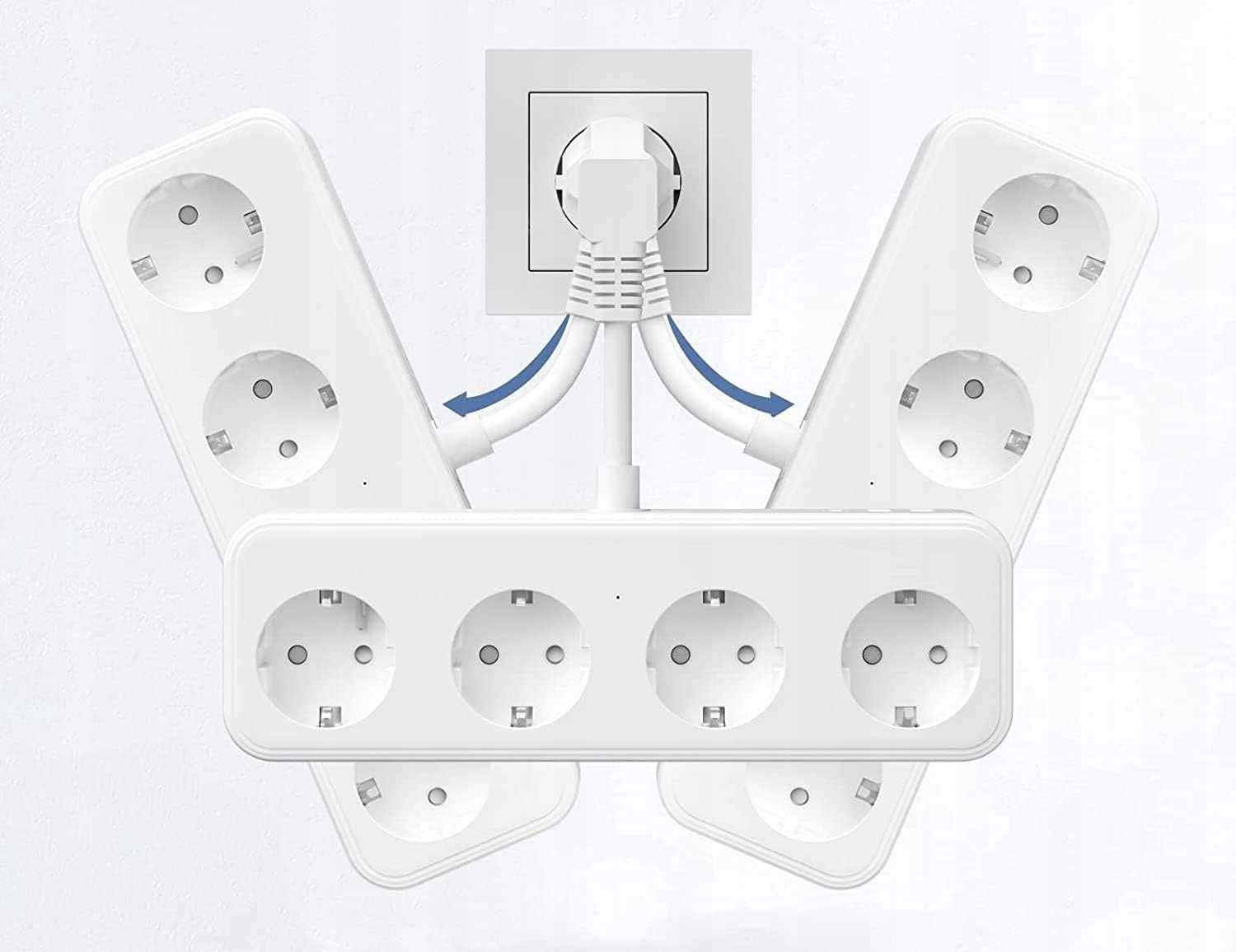 MST 4A3U Listwa zasilająca przedłużacz 4x gniazdo 3x USB 0,1 m białe