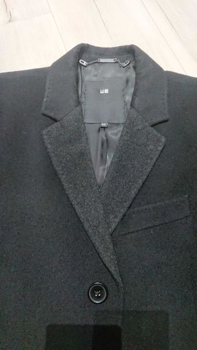 Płaszcz męski flauszowy czarny rozmiar 52