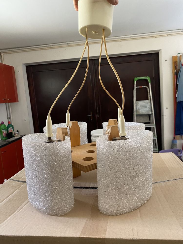 Komplet lamp z lat 80-tych wisząca i kinkiet