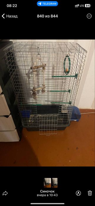 Продається велика клітка для папуги!