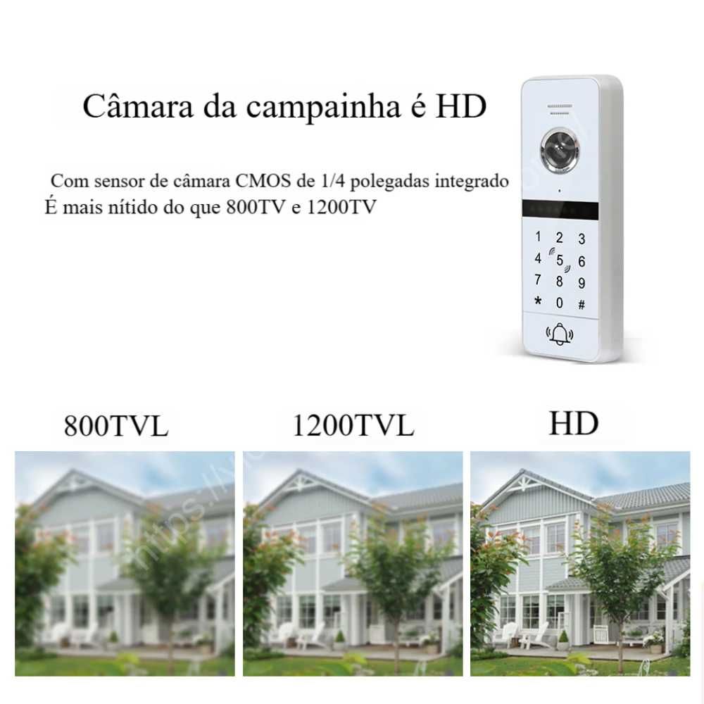 Campainha ‼️IP65 ‼️c/ Câmara 130º ‼️Acesso Seguro ‼️Tuya