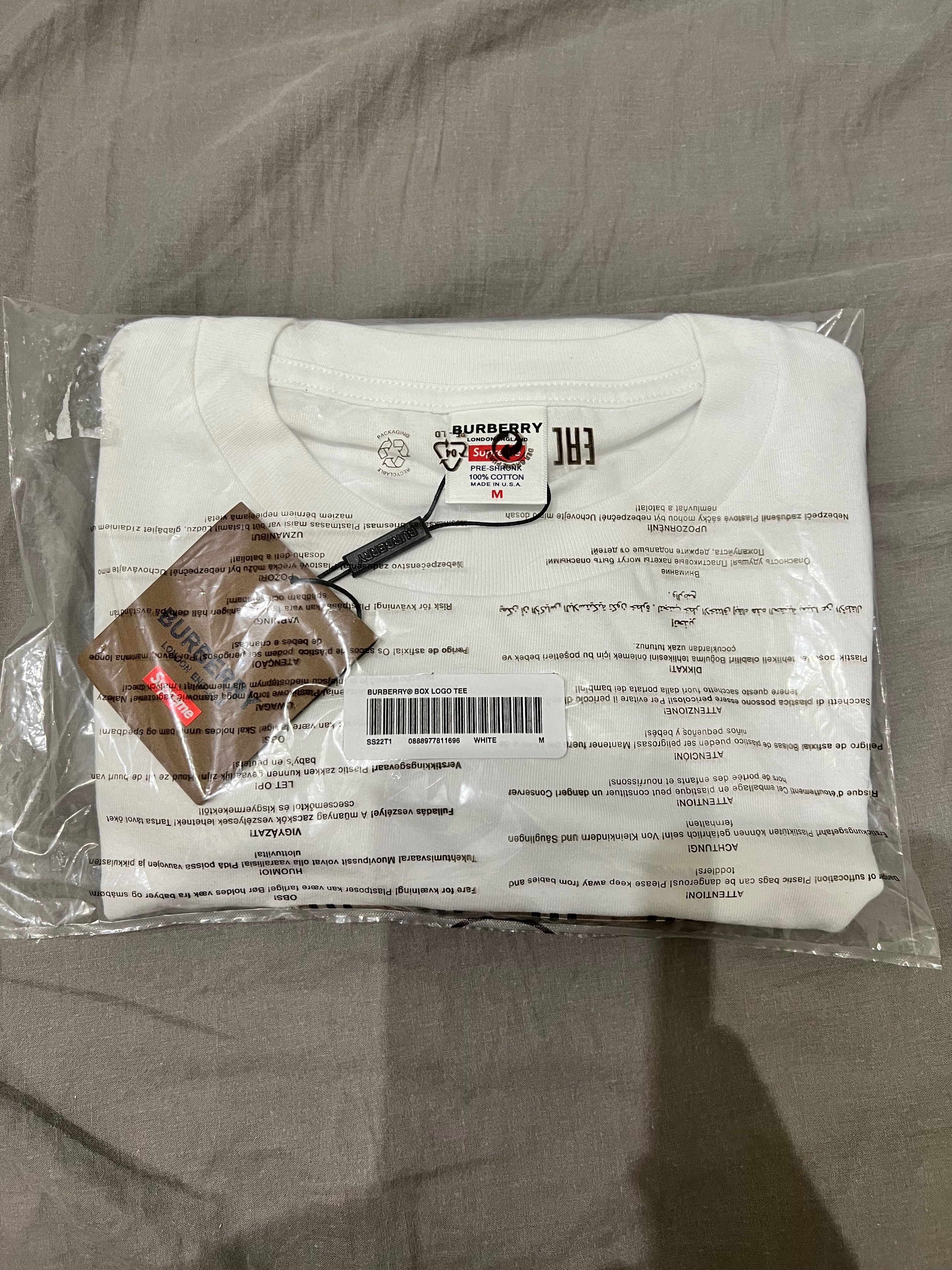 Koszulka Supreme x Burberry box logo biała Mka