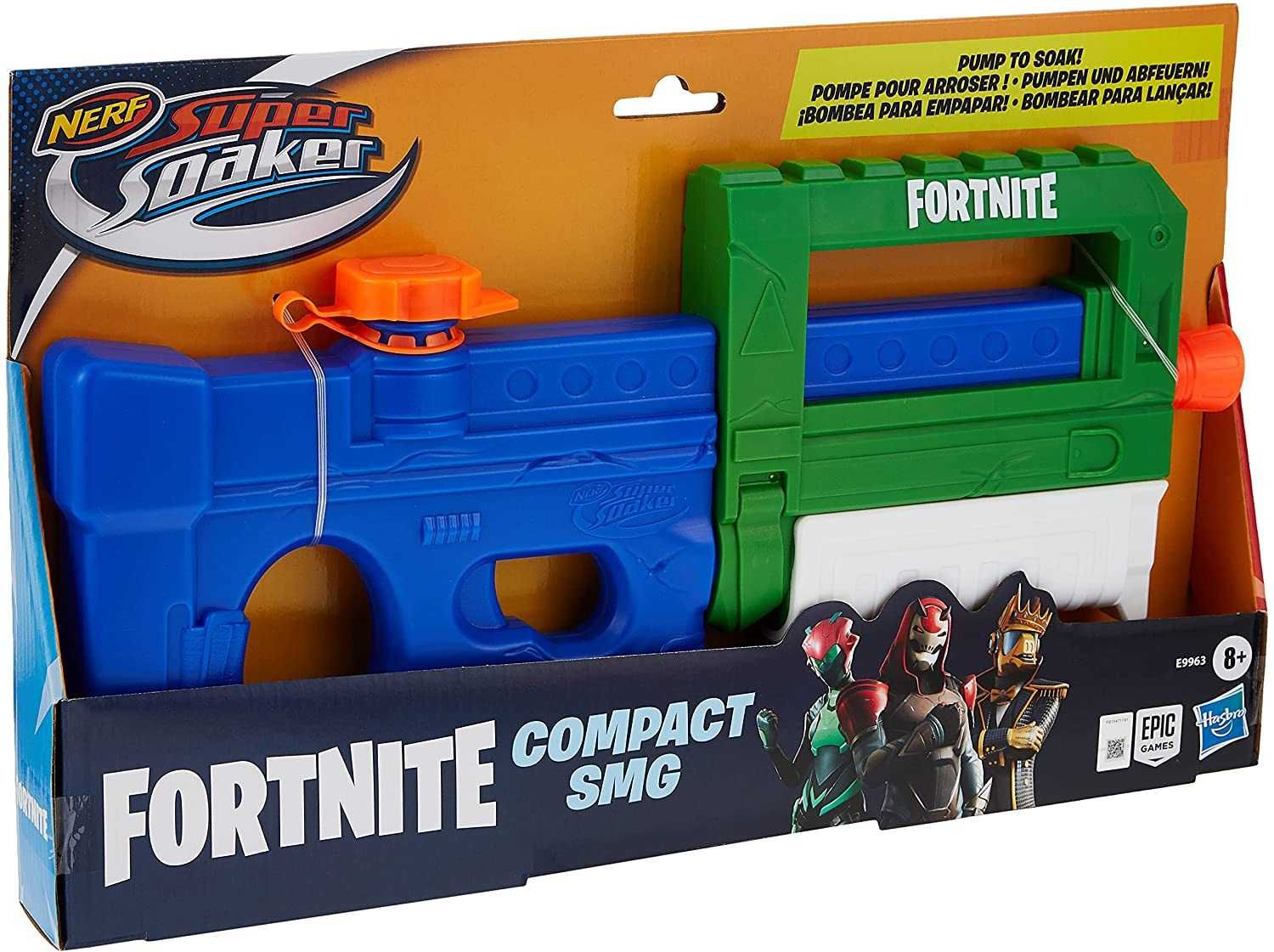 Водный Нерф Nerf Super Soaker Fortnite Compact SMG E9963 Эко упаковка