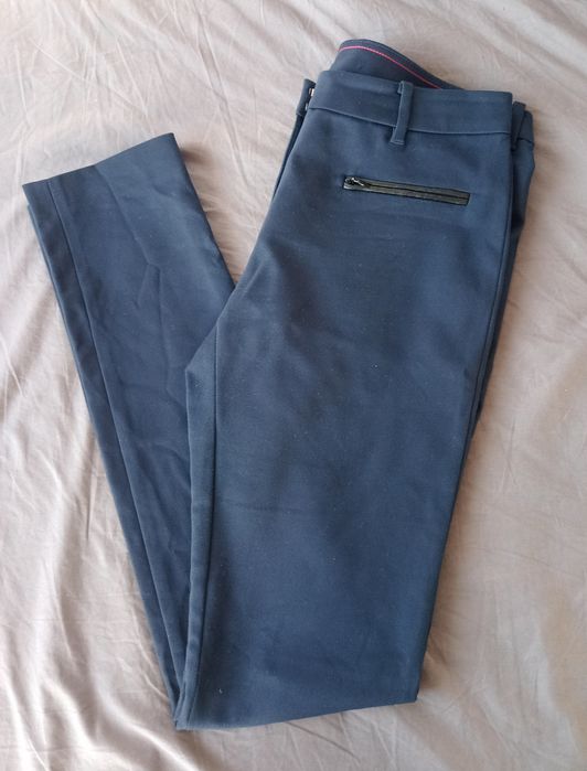 Tommy Hilfiger damskie spodnie eleganckie garniturowe XS 34 granatowe