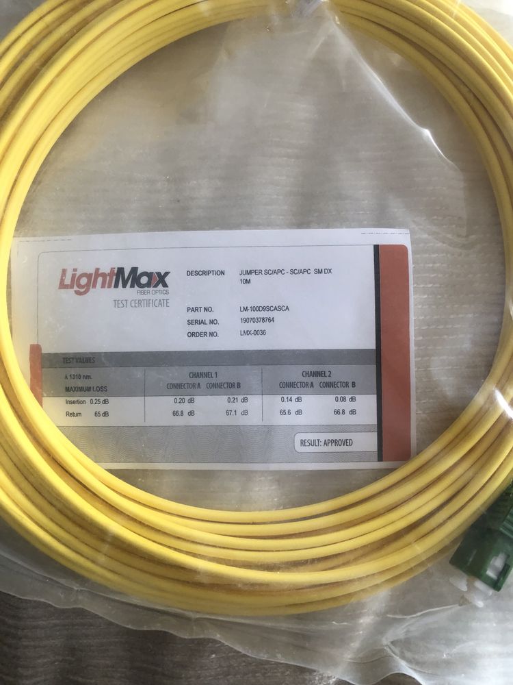 Cabo fibra optica lightmax 10m