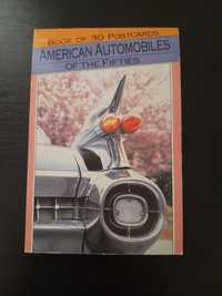 Livro de 30 postais vintage de automóveis americanos dos anos 50