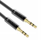 Synciwire  Kabel Audio 1M oplot  Jack 3,5MM Pozłacany