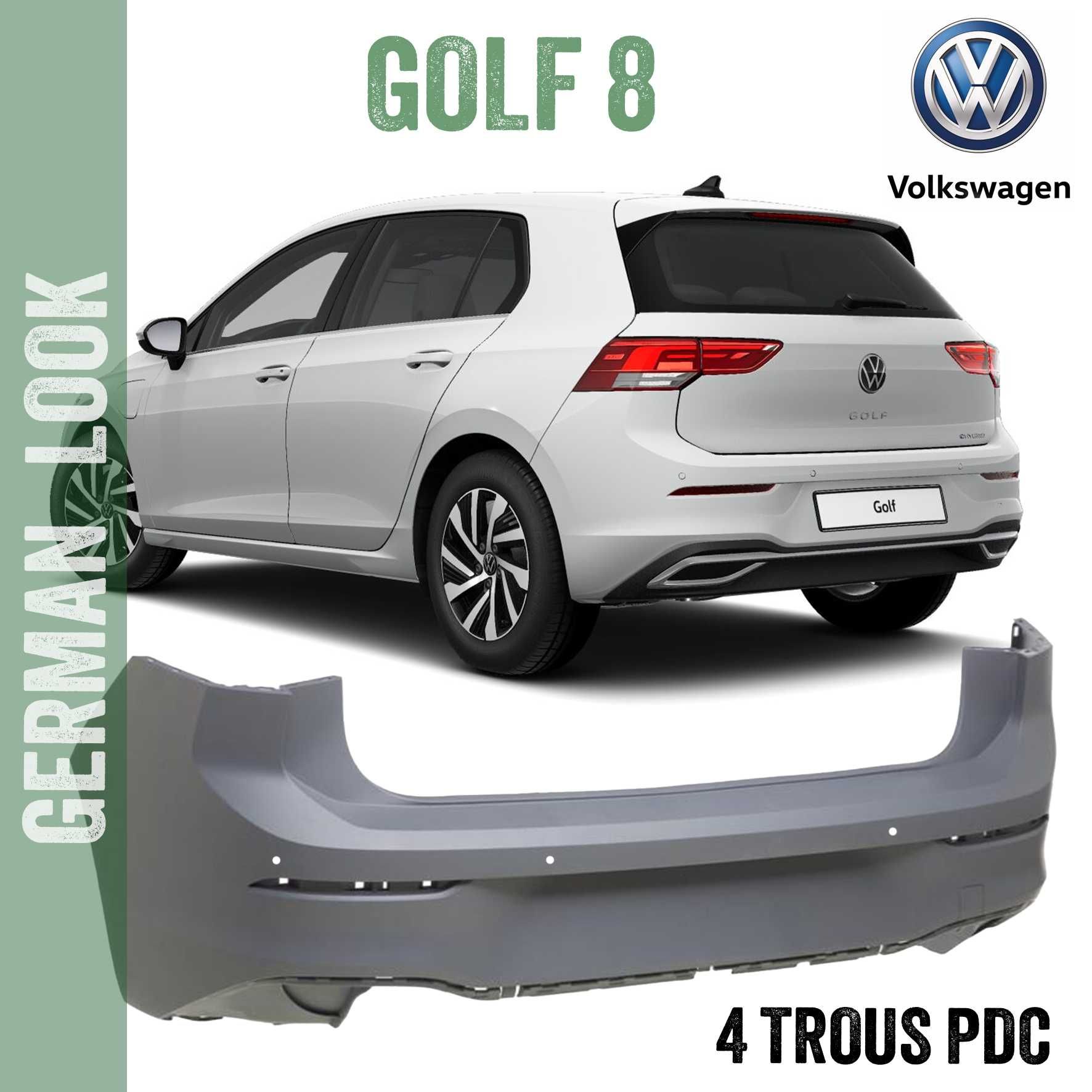 Para-choque traseiro para Volkswagen Golf 8 Sedan com sensores