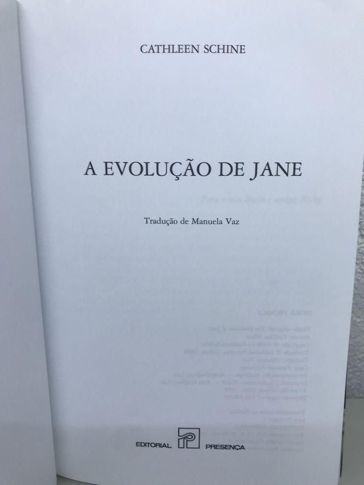 A Evolução de Jane Cathleen Schine editorial presença
