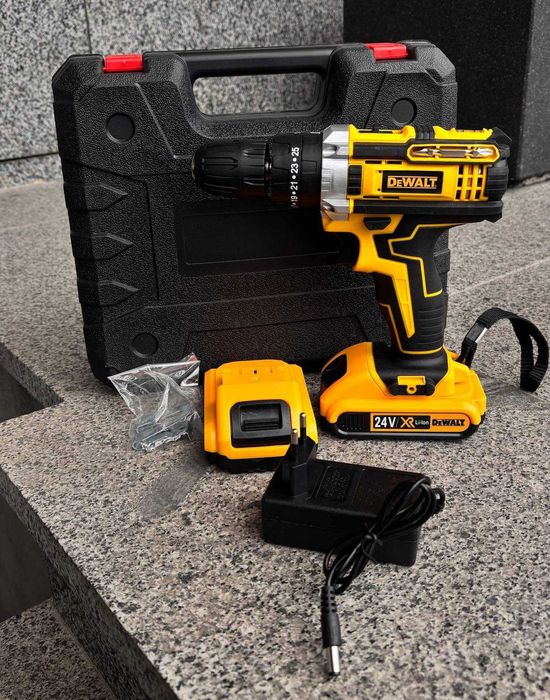 Дрель Шуруповерт девальт 24v аккумуляторный шурупокрут с инструментами