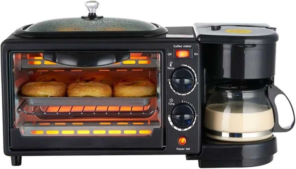 Mini Piekarnik Opiekacz Elektryczny 3W1+ Ekspres Do Kawy