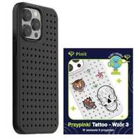 Etui Pinit Dynamic + Tattoo Pin iPhone 14 Pro Max 6.7" Czarny Wzór 3