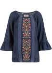 Туника блуза вышиванка, джинс котон, L/XL