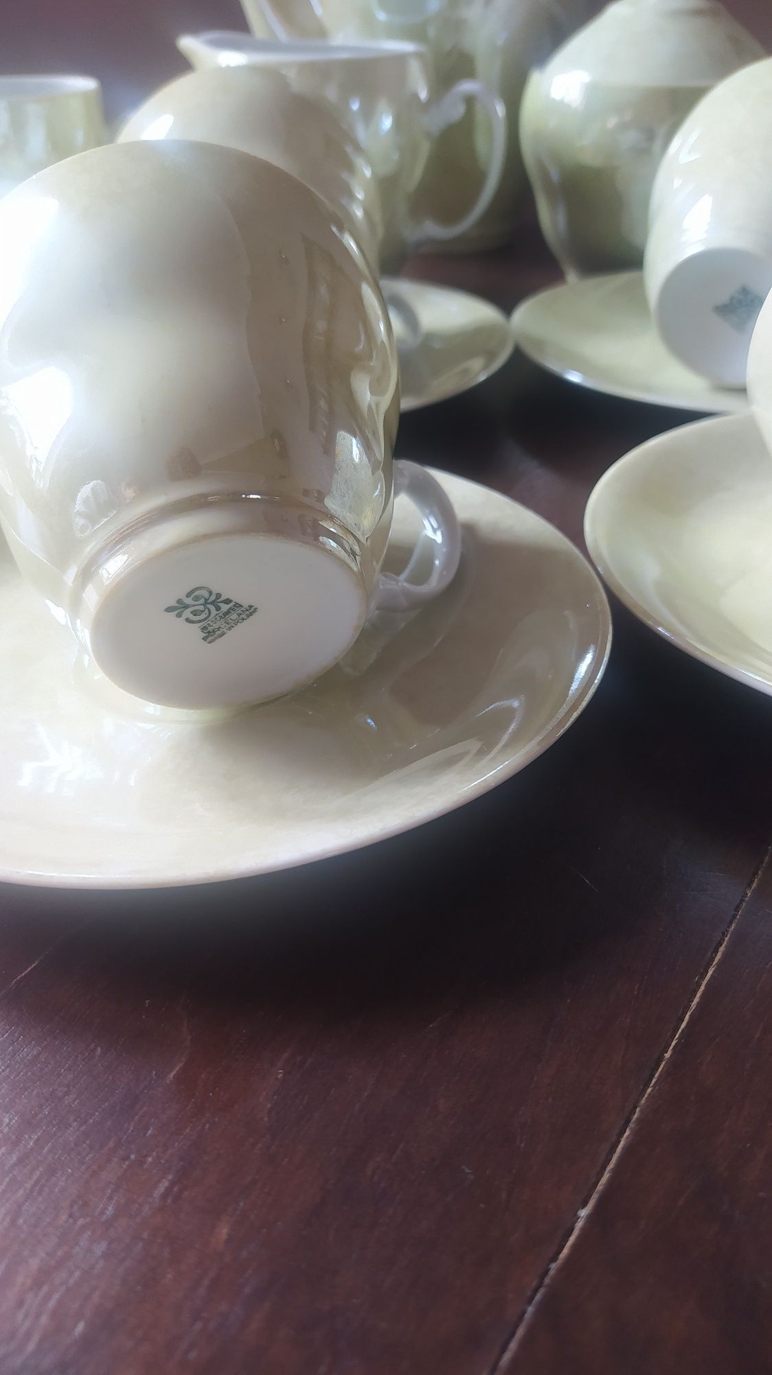 Serwis kawowy, porcelana Włocławek vintage.