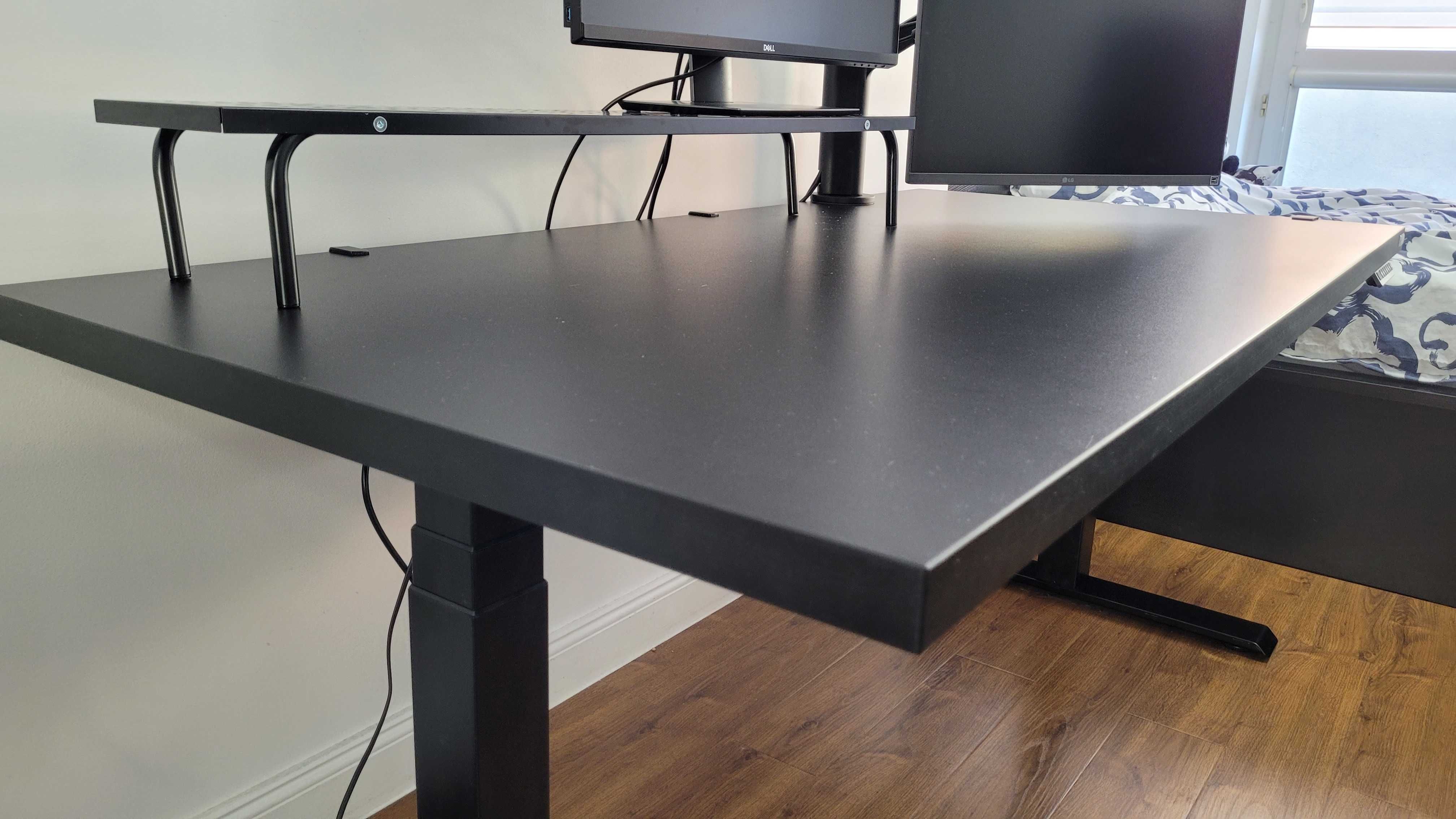Ergonomiczne biurko elektrycznie regulowane 160x80 czarne GWARANCJA
