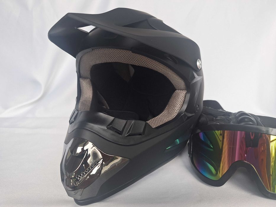 Kask motocrossowy fullface ATV Dirt Bike Black L/XL 59-60cm